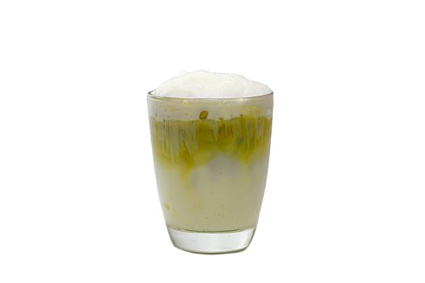 istock Ice latte green tea on isolation concept. 2213163842