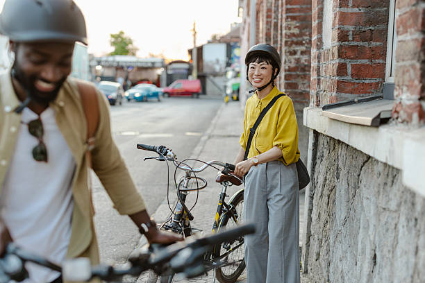 istock Diverse commuters preparing for a bike ride 2213164474