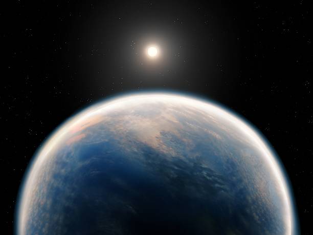 istock Exoplanet with atmosphere, Super-Earth similar to Earth. 2213167735