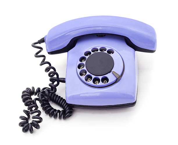 istock Retro purple telephone. 2213168617