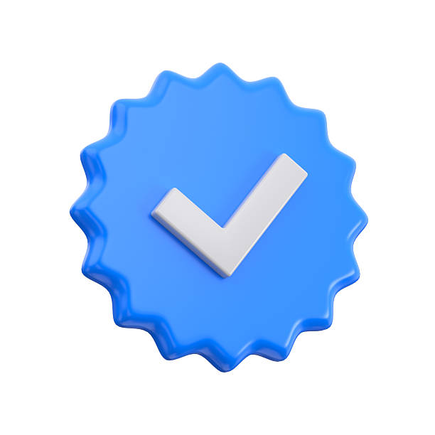 istock Blue check mark icon isolated. Verified or approved badge concept. 3d rendering 2213175276