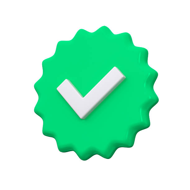 istock Green check mark icon isolated. Verified or approved badge concept. 3d rendering 2213175285