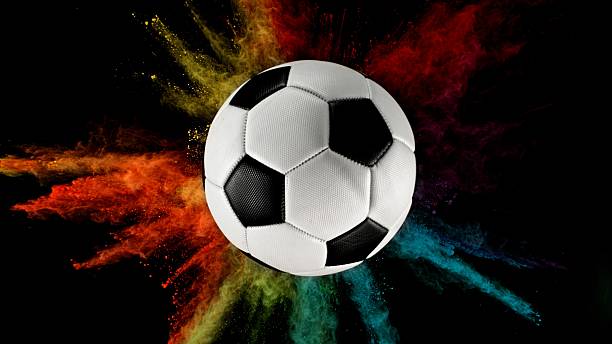 istock Soccer ball with coloured powder explosion. 2213175995