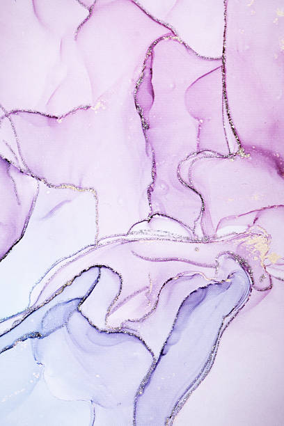 istock Marble surface in blue-purple tones with glitter effect. Modern abstract stone background. 2213180859