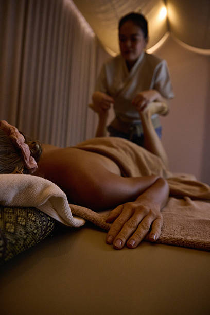 istock Professional massage therapy session in a serene spa environment, relaxing atmosphere displayed. 2213181747