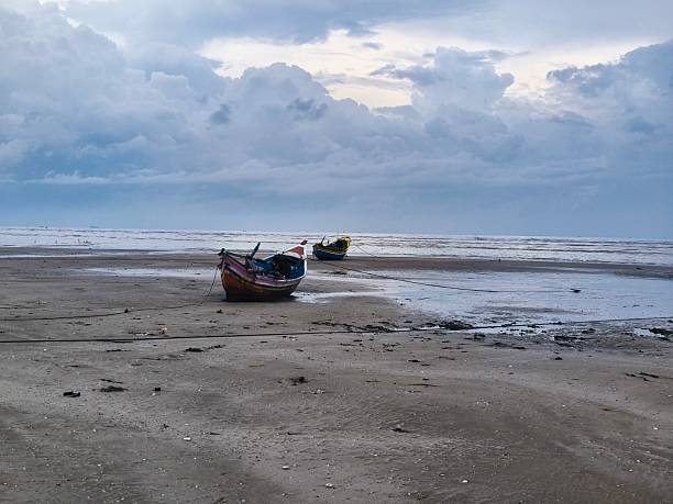 Fishing boats on the beach in Mechelinki, a small fishing village located near Gdynia.