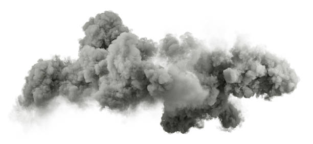 istock Darkness steam rain clouds flowing cutout white backgrounds 3d illustration 2213192707