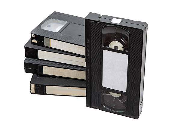 istock Pile of VHS video cassettes. Vintage media. Isolate on a white background. 2213192721