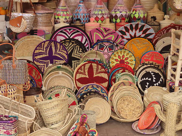 istock Market Stall Selling Tourist Souvenirs in a Moroccan Souk 2213192990