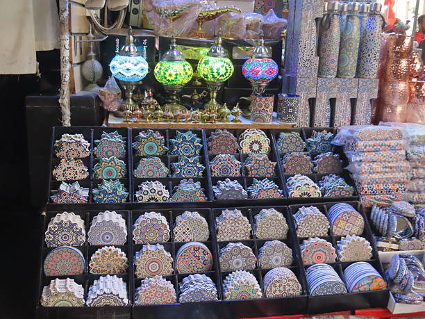 istock Market Stall Selling Tourist Souvenirs in a Moroccan Souk 2213192991
