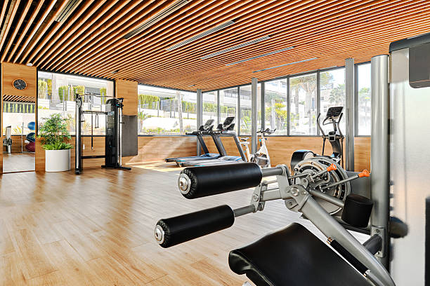 istock Modern, well-lit interior room of gym 2213193946