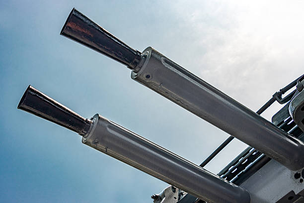 Industrial steam pipeline in the blue sky background, North China