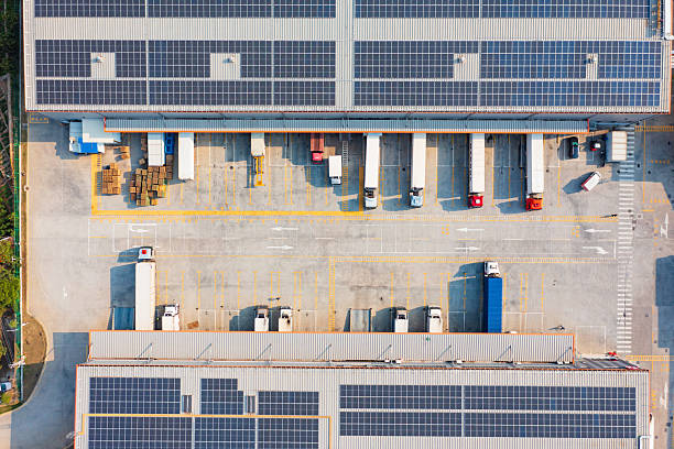 istock Aerial view of sustainable logistics park 2213200906