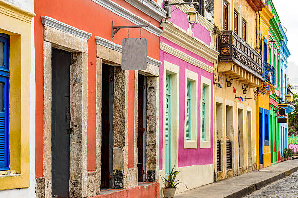 istock Old colorful colonial style houses 2213208045