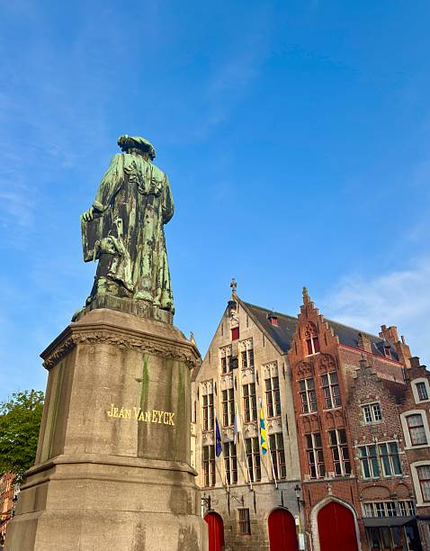Statue in Bruges, Belgium of Jan Van Eyck by Hendrik Pickery in 1879.