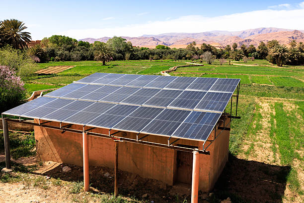istock Solar panels providing sustainable energy in Tinghir Oasis, Morocco 2213219654