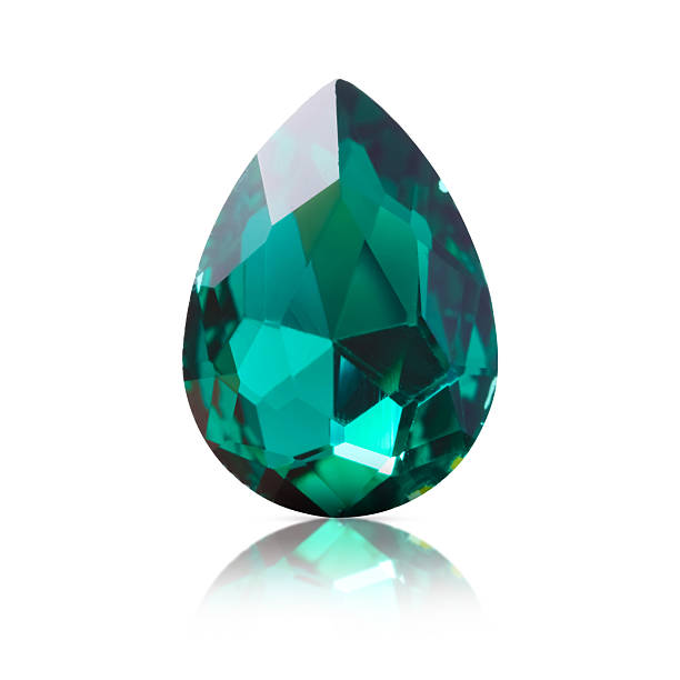 istock One teal shiny gemstone isolated on white 2213221455
