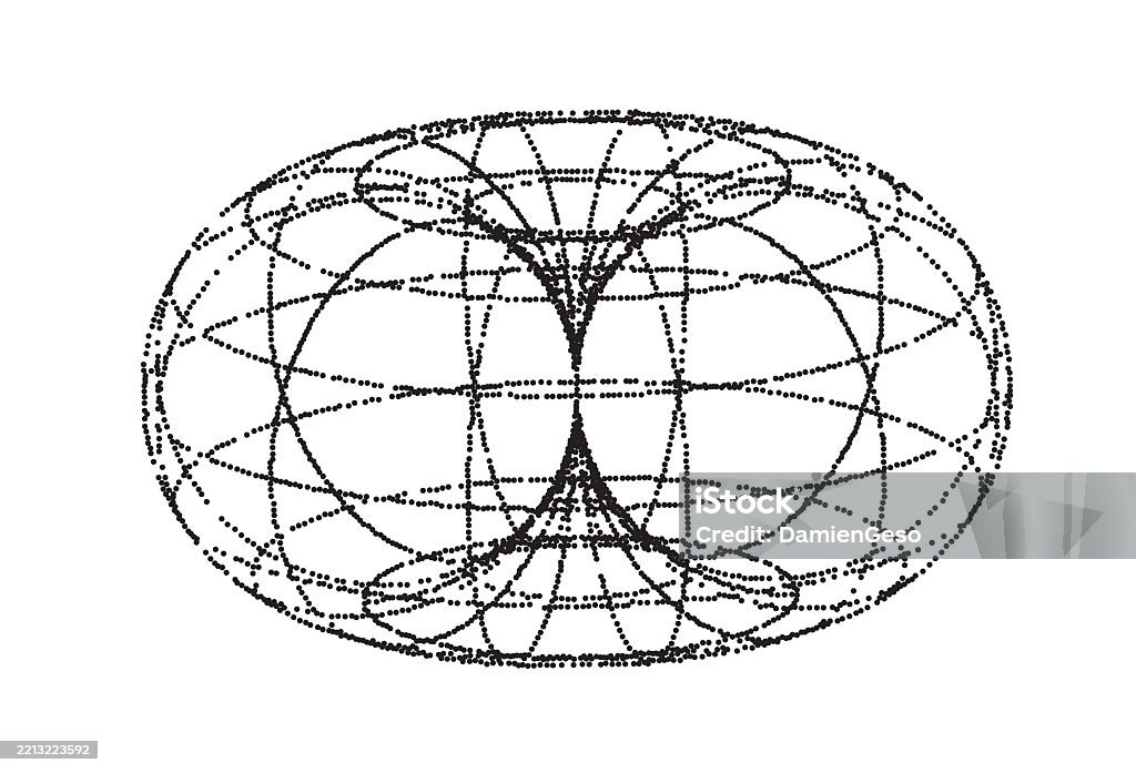 Torus Field Vector Wireframe Torus 3d Vector Shape Of Torus Field Stock Illustration ...