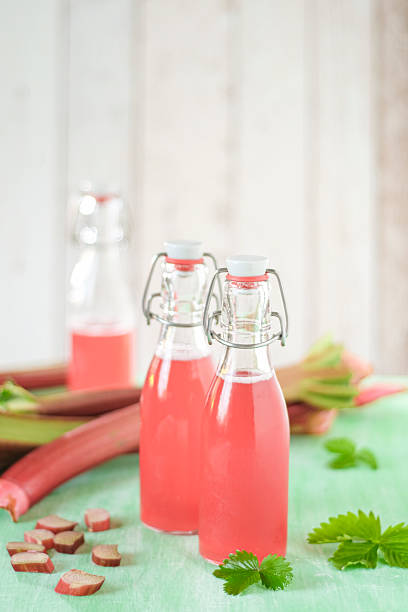 Homemade rhubarb syrup