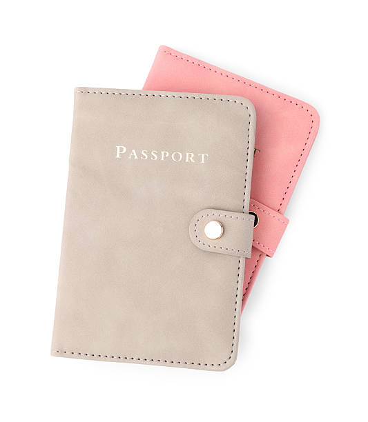 istock Passports in bright covers isolated on white, top view 2213232583