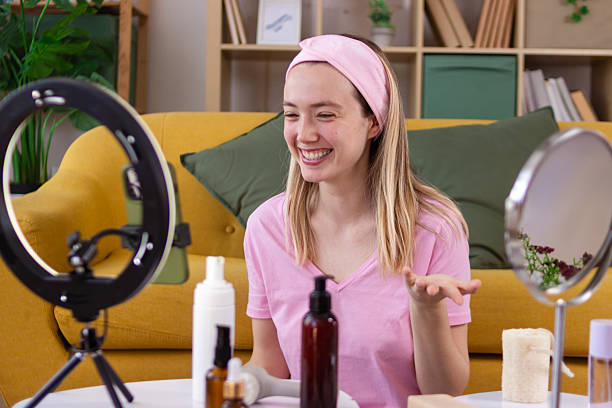 istock Influencer creating beauty content for social media with cosmetics 2213232644