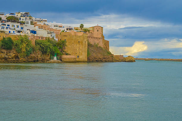 Kasbah of the Oudayas fortress view from Bouregreg River in Rabat Morocco