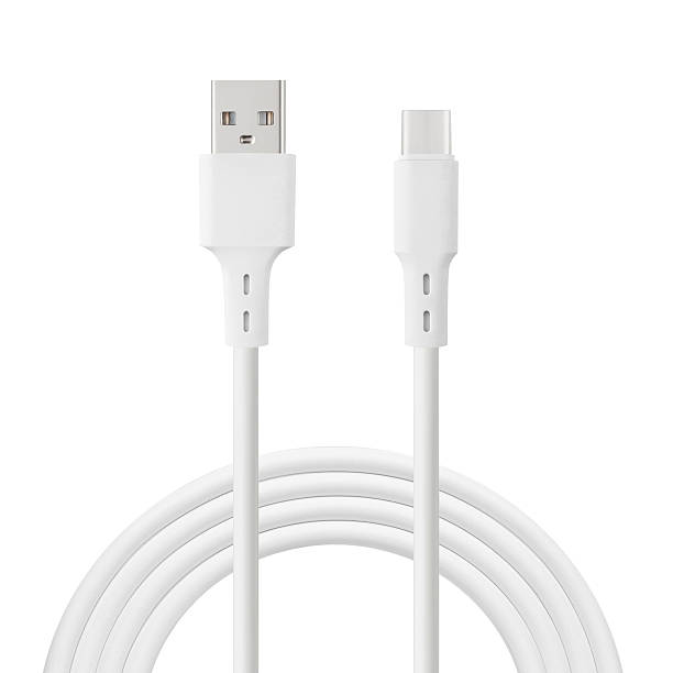 istock white cable for charging and synchronization with Type - C and USB connectors on a white isolated background 2213242159