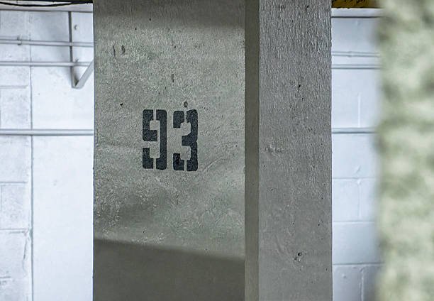 istock Number 93 on the wall of an underground garage 2213270900