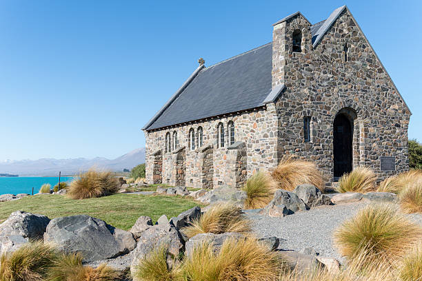 istock Historic small stone church at Tekapo 2213276893