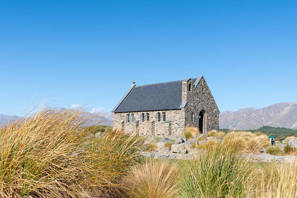 istock Historic small stone church at Tekapo 2213277344