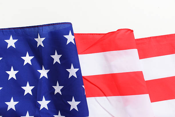 istock american wave flag isolated on white background, USA 2213289837