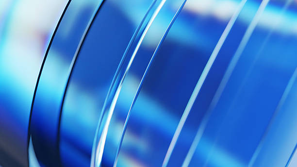 istock Modern abstract digital background in blue tones made with transparent glossy Layers 2213294940