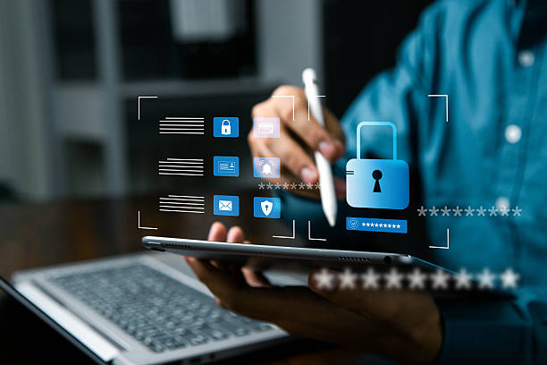 istock Concept of cyber security, secure access to user's personal information, information security and encryption, secure Internet access, cybersecurity. Cyber security network. Data protection concept. 2213295741