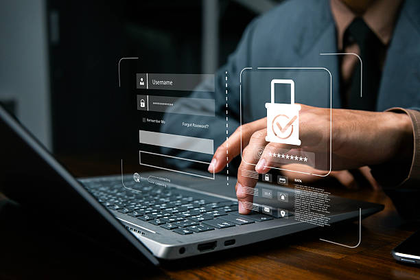 istock Concept of cyber security, secure access to user's personal information, information security and encryption, secure Internet access, cybersecurity. Cyber security network. Data protection concept. 2213295747