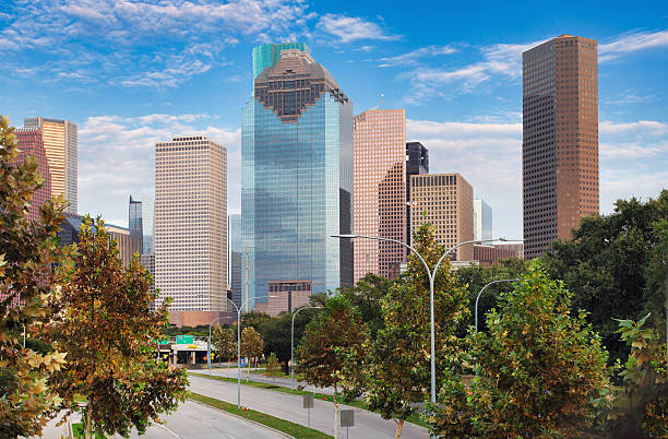 istock Houston skyline at day with bridge, USA - Texas 2213301316