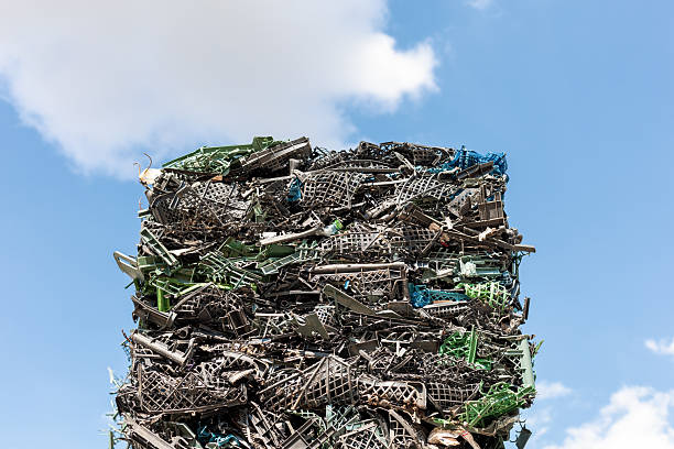Polyethylene and plastic waste in a recycling center