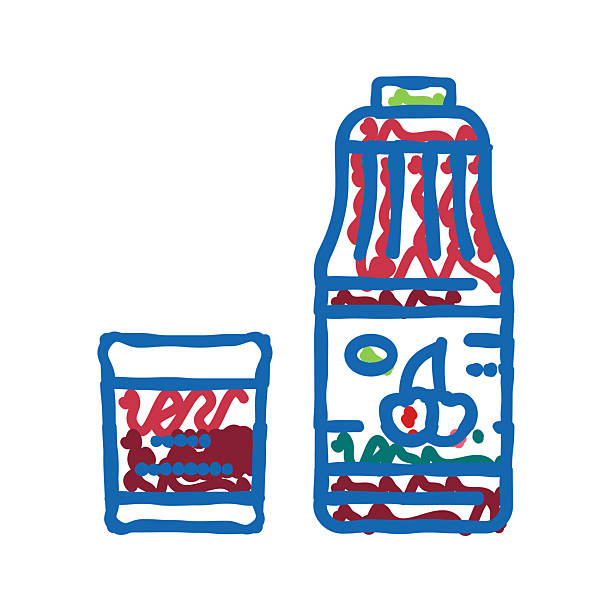 cherry juice icon doodle illustration cherry juice doodle icon sketch vector. cherry juice sign. isolated symbol illustration stoner images stock illustrations