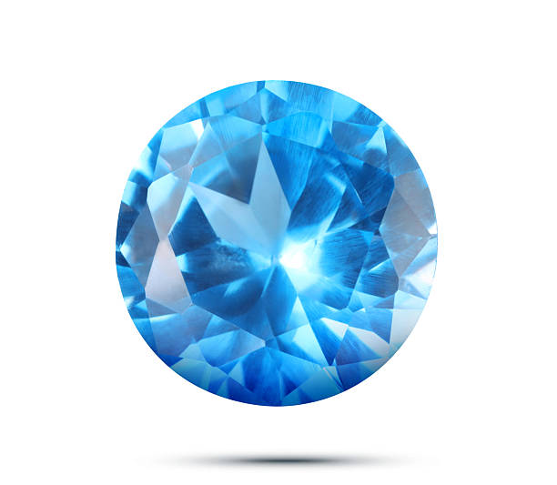 Blue topaz gemstone showcasing brilliant facets and sparkling light
