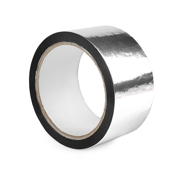 istock Roll of silver adhesive tape isolated on white 2213322158