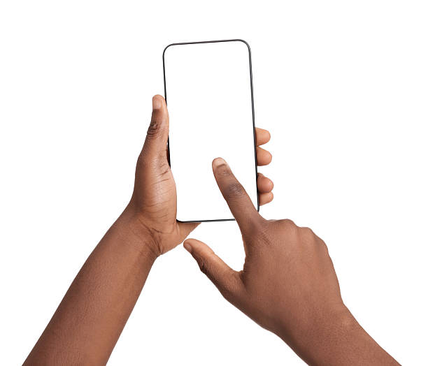 istock Woman with modern smartphone on white background, closeup 2213324988