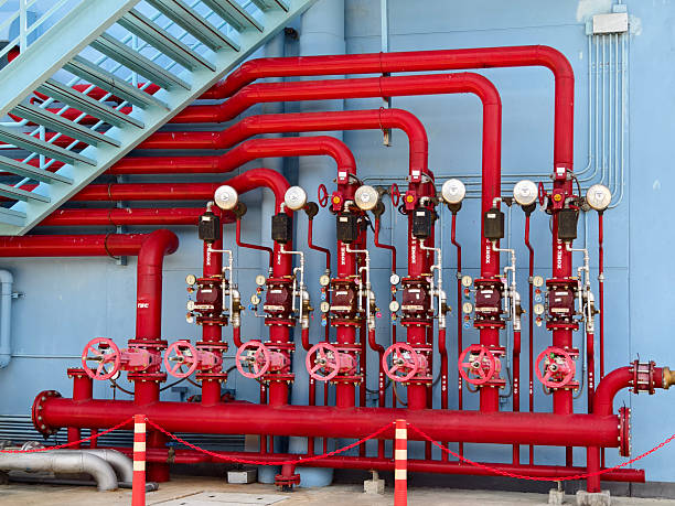 istock Header pipes valve zone and fire alarm control system at industrial plants 2213326978