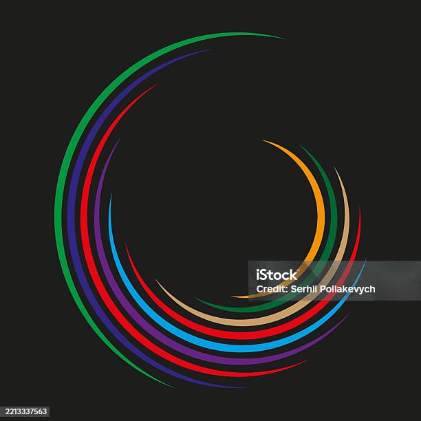 Rainbow Arc Curve Color Stripe Motion Dynamic Circular Shape Vector ...