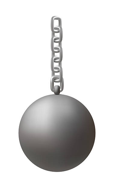 istock 3D illustration vector render of minimalist pendulum chain icon isolated on white background. Represents bond, constraint, burden, unlocking, breaking the limit in business and finance. 2213341249