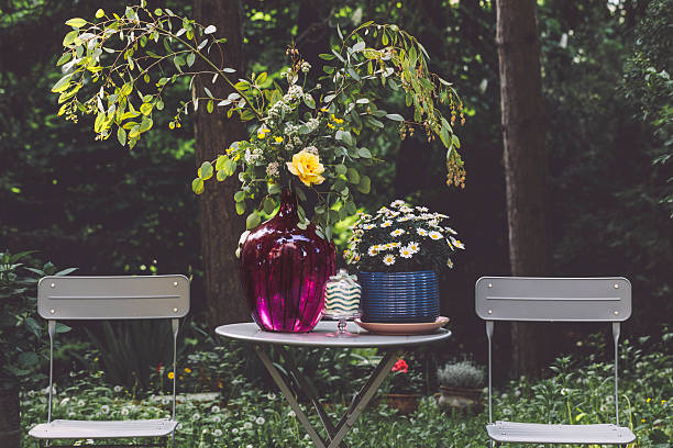 Flower arrangement in the garden
