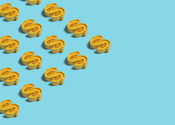 istock Isometric pattern of yellow dollar signs. 3D illustration. 2213351007