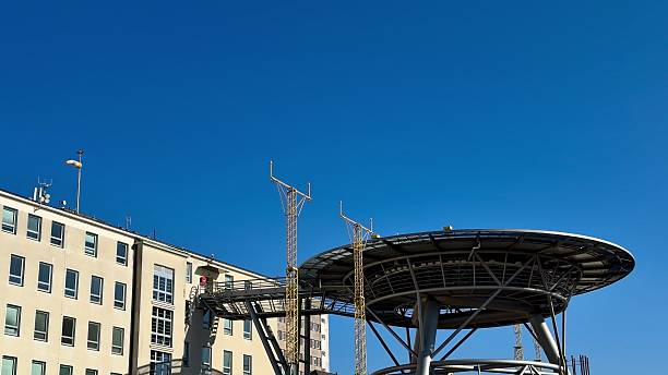 istock A Modern Communication Tower Set Against a Clear Blue Sky, Showcasing Urban Innovation and Design 2213352255