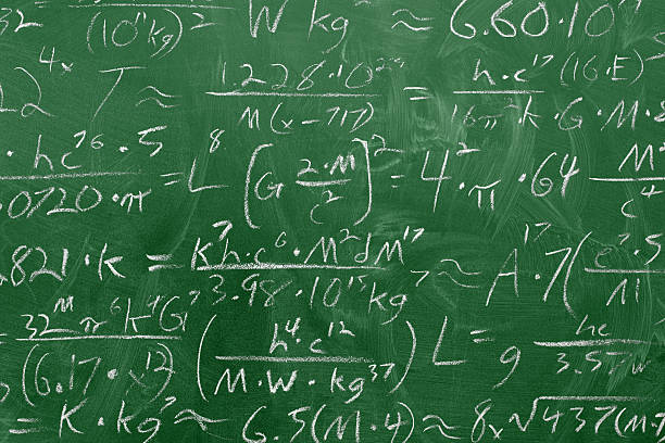 istock School chalk board is painted with different formulas and signs from the school curriculum. A green blackboard is drawn in chalk as a background. The concept of knowledge and learning. long banner. 2213353612