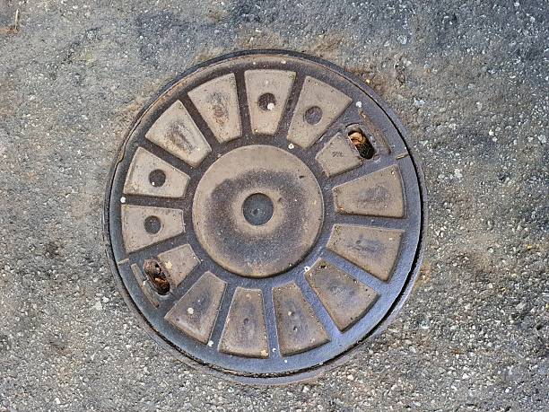 istock Round metal manhole cover 2213354275