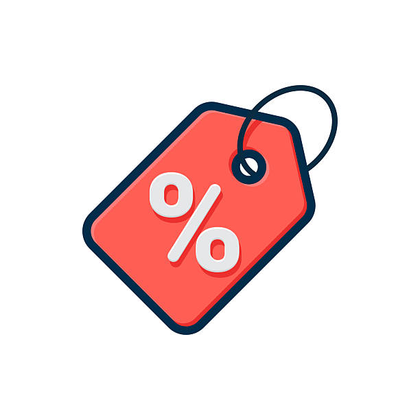 istock Red price tag as percentage placement for discount purposes. Shopping offer. Vector illustration 2213356106