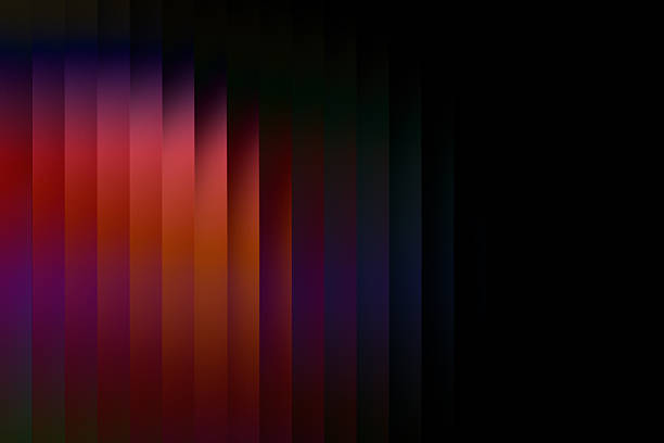 Abstract image with dark vertical bands transitioning from deep red and orange to purple, then into black. The composition features a ribbed distortion, creating a dynamic, futuristic appearance. A soft, luminous glow enhances the mysterious atmosphere, adding depth and intrigue.